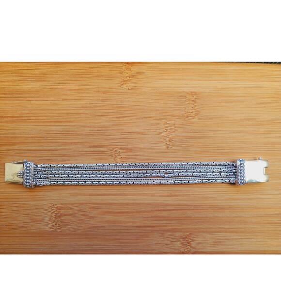 Silpada Multistrand Byzantine Wheat Chain Bracelet 925 Sterling Silver 7.5" M - Picture 2 of 7